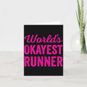 Worlds Okayest Runner Funny Sarcastic Running Srts カード (正面)
