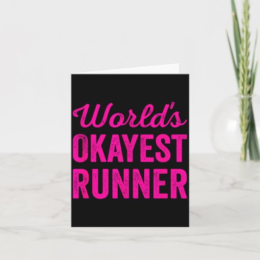 Worlds Okayest Runner Funny Sarcastic Running Srts カード (正面)