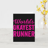 Worlds Okayest Runner Funny Sarcastic Running Srts カード (黄色い花)