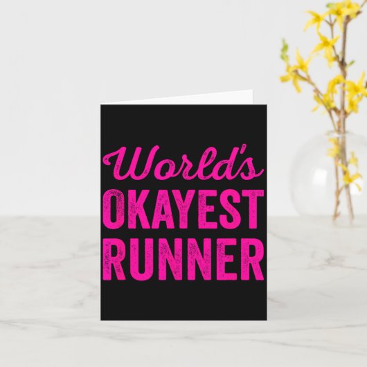 Worlds Okayest Runner Funny Sarcastic Running Srts カード (黄色い花)