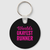 Worlds Okayest Runner Funny Sarcastic Running Srts キーホルダー (正面)