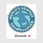World's Okayest Snowboarderのカスタムデザインユーモアのある(World' シール (シート)
