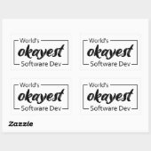 World's Okayest Software Dev 長方形シール (シート)