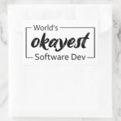 World's Okayest Software Dev 長方形シール (バッグ)