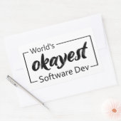 World's Okayest Software Dev 長方形シール (封筒)