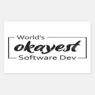 World's Okayest Software Dev 長方形シール