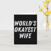 World's Okayest Wife, Funny Wife Birthday, New Bri カード (黄色い花)