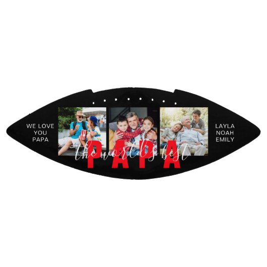 WORLD'S PAPA最高ののカスタム写真パーソナライズされた アメリカンフットボール (パネル)