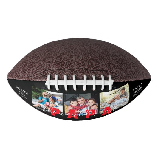 WORLD'S PAPA最高ののカスタム写真パーソナライズされた アメリカンフットボール (正面)