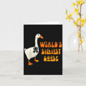 World's Silliest Goose Funny Goose Lovers  カード (黄色い花)