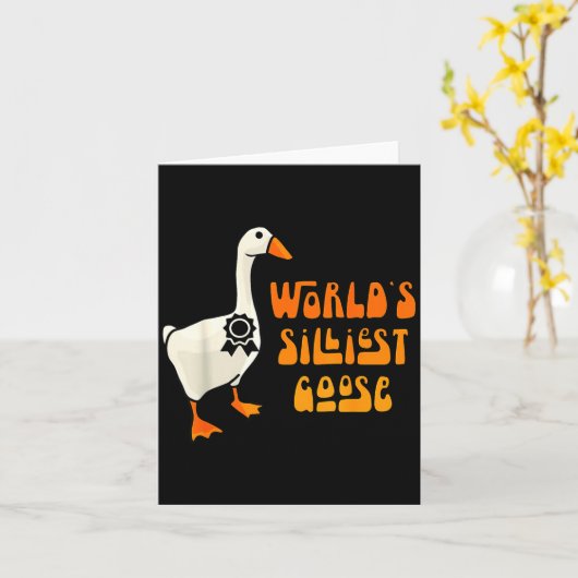 World's Silliest Goose Funny Goose Lovers  カード (黄色い花)