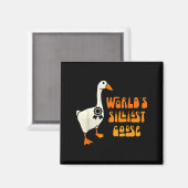 World's Silliest Goose Funny Goose Lovers マグネット (正面/裏面)