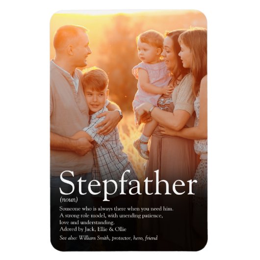 World's Stepfather最高の、Stepdad Definition Photo マグネット (縦)