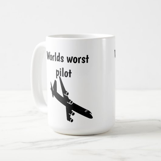 Worlds worst pilot coffee mug コーヒーマグカップ (正面左)