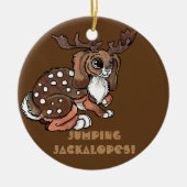 Worlpertinger/Jackalopeは信じます セラミックオーナメント (正面)