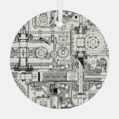 Wormギア：シームレスな技術機械。 ガラスオーナメント (裏面)