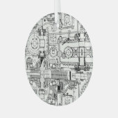 Wormギア：シームレスな技術機械。 ガラスオーナメント (正面左)