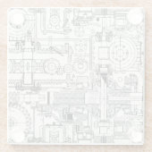 Wormギア：シームレスな技術機械。 ガラスコースター (裏面)