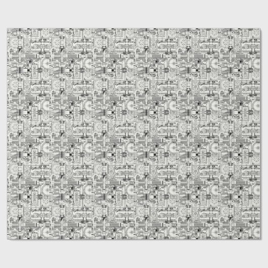 Wormギア:シームレスな技術機械。 ラッピングペーパー (フラット)