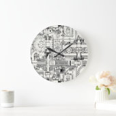 Wormギア：シームレスな技術機械。 ラージ壁時計 (ホーム)