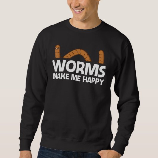 Worm Designs For Men Women Earthworm Grunting Farm スウェットシャツ (正面)