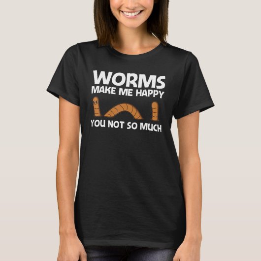 Worm Designs For Men Women Earthworm Grunting Farm Tシャツ (正面)