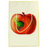 Worm In Apple抱き枕おもしろい – お使いのカラー – 文字 ミディアムペーパーバッグ (正面)