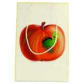 Worm In Apple抱き枕おもしろい – お使いのカラー – 文字 ミディアムペーパーバッグ (裏面)