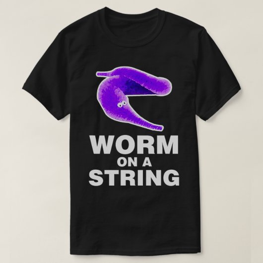 WORM ON A STRING Gen Z Zoomer皮肉な皮肉っぽい皮肉おもしろい Tシャツ (デザイン正面)