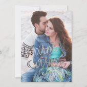 WORMEST WISHS金ゴールドフォトクリスマスグリーティングカード シーズンカード (正面)