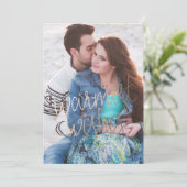 WORMEST WISHS金ゴールドフォトクリスマスグリーティングカード シーズンカード (スタンド正面)