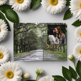 Wormsloe Venue Green Live Oaks日付カードを保存 招待状