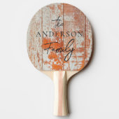 Worn Barn Wood Hand Written Family Name 卓球ラケット (裏面)