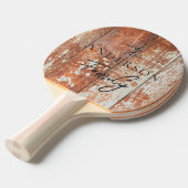 Worn Barn Wood Hand Written Family Name 卓球ラケット (正面アングル)