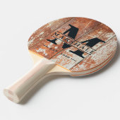 Worn Barn Wood Monogram & Name Overlay 卓球ラケット (正面アングル)