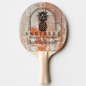 Worn Barn Wood Pineapple Wedding Arch & Name 卓球ラケット (裏面)
