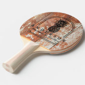 Worn Barn Wood Pineapple Wedding Arch & Name 卓球ラケット (正面アングル)