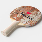 Worn Barn Wood Vintage Heart Signature 卓球ラケット (正面アングル)