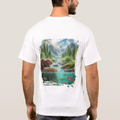 Worn Calm | 小川のビーバー 自然 Tシャツ (裏面)