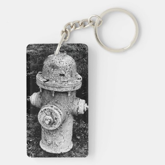 Worn Chipped Rusty Old Fire Hydrant Photograph キーホルダー (裏面)