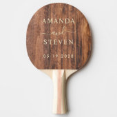 Worn Cutting Board Couple Names with Wedding 卓球ラケット (正面)