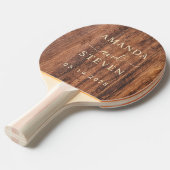 Worn Cutting Board Couple Names with Wedding 卓球ラケット (正面アングル)