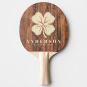 Worn Cutting Board Four Leaf Clover with Name 卓球ラケット (正面)