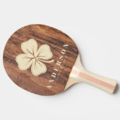 Worn Cutting Board Four Leaf Clover with Name 卓球ラケット (横)