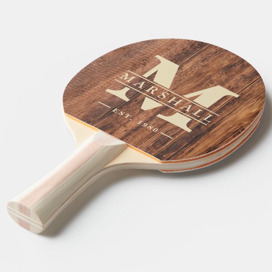 Worn Cutting Board Monogram & Name Overlay 卓球ラケット (正面アングル)