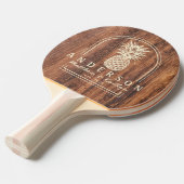 Worn Cutting Board Pineapple Wedding Arch & Name 卓球ラケット (正面アングル)