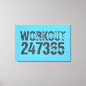 Worn out and scratched text Workout 247365 blue キャンバスプリント (正面)