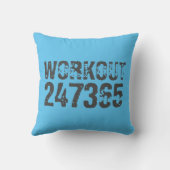 Worn out and scratched text Workout 247365 blue クッション (裏面)