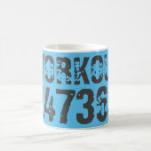 Worn out and scratched text Workout 247365 blue コーヒーマグカップ (中央)