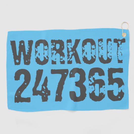 Worn out and scratched text Workout 247365 blue ゴルフタオル (横)